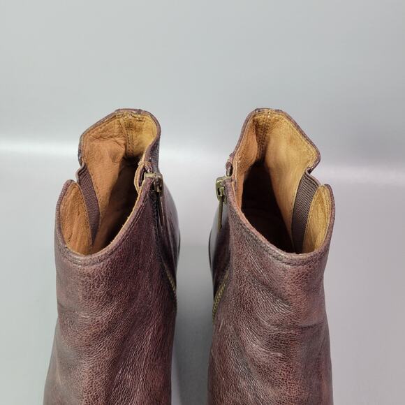 Womens Frye Jolene Inside Zip Short Brick Red Brown Boots Size 7.5 M Bootie - Picture 8 of 14